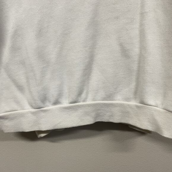 VTG FILA Polo Quarter Button Striped Sweatshirt White Gray Peach Men’s Sz Small - Picture 8 of 10